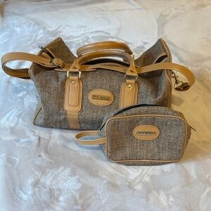 Fifth Avenue Textured Brown and Tan Bag Duo